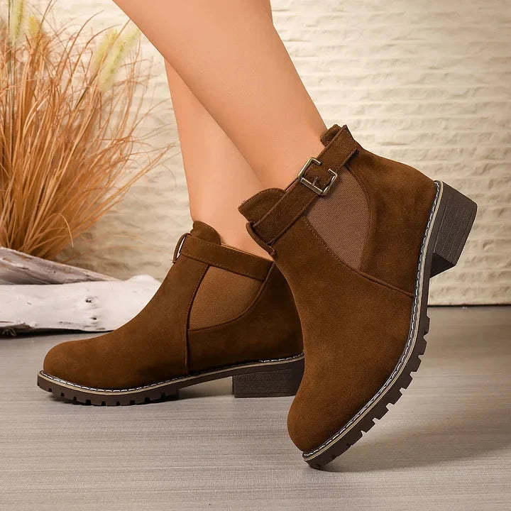 Stylish Buckle Ankle Boots