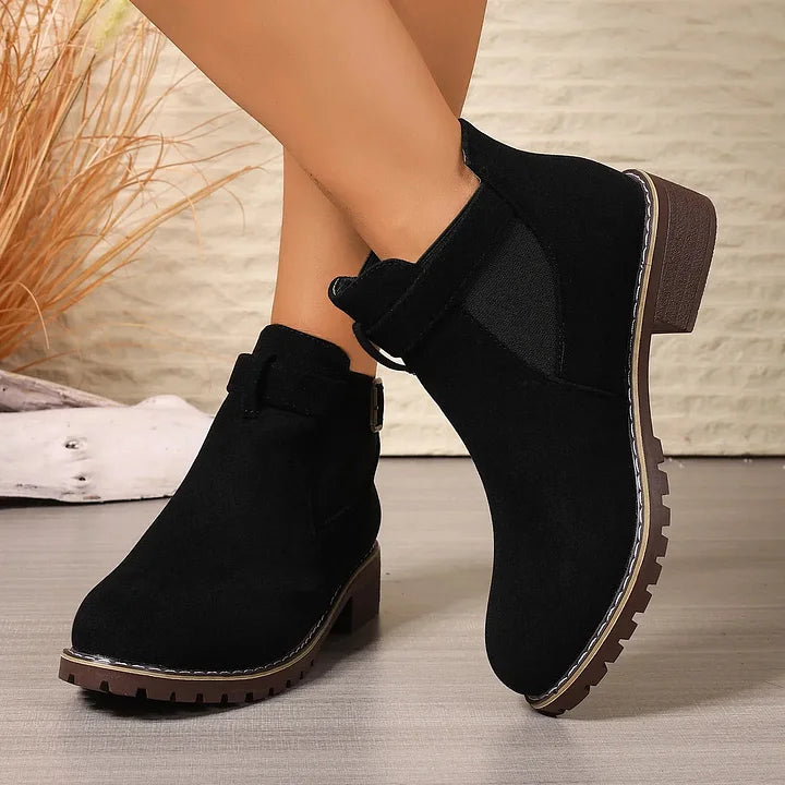 Stylish Buckle Ankle Boots