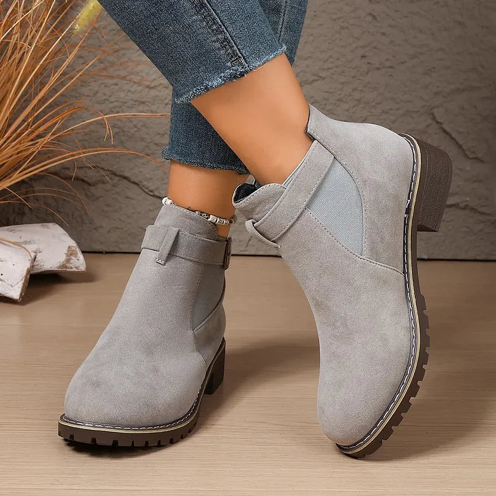 Stylish Buckle Ankle Boots