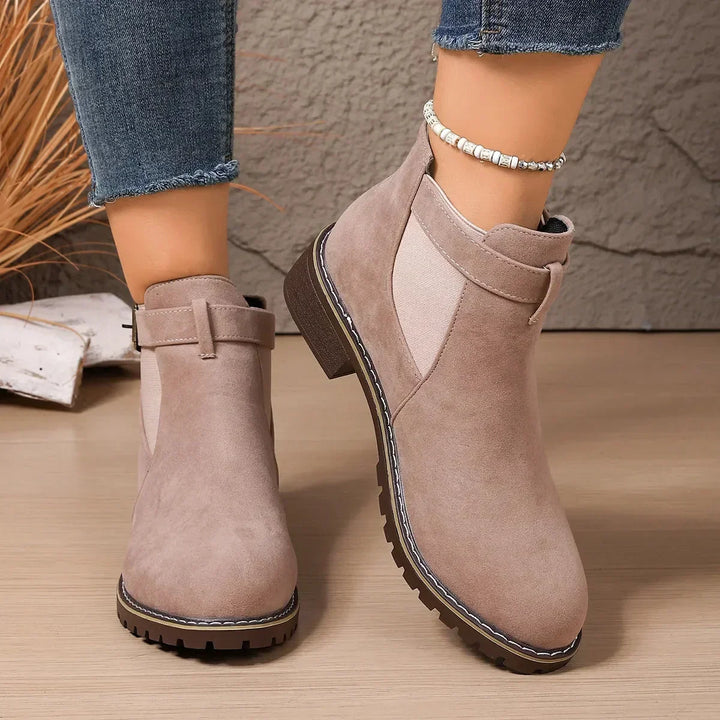 Stylish Buckle Ankle Boots