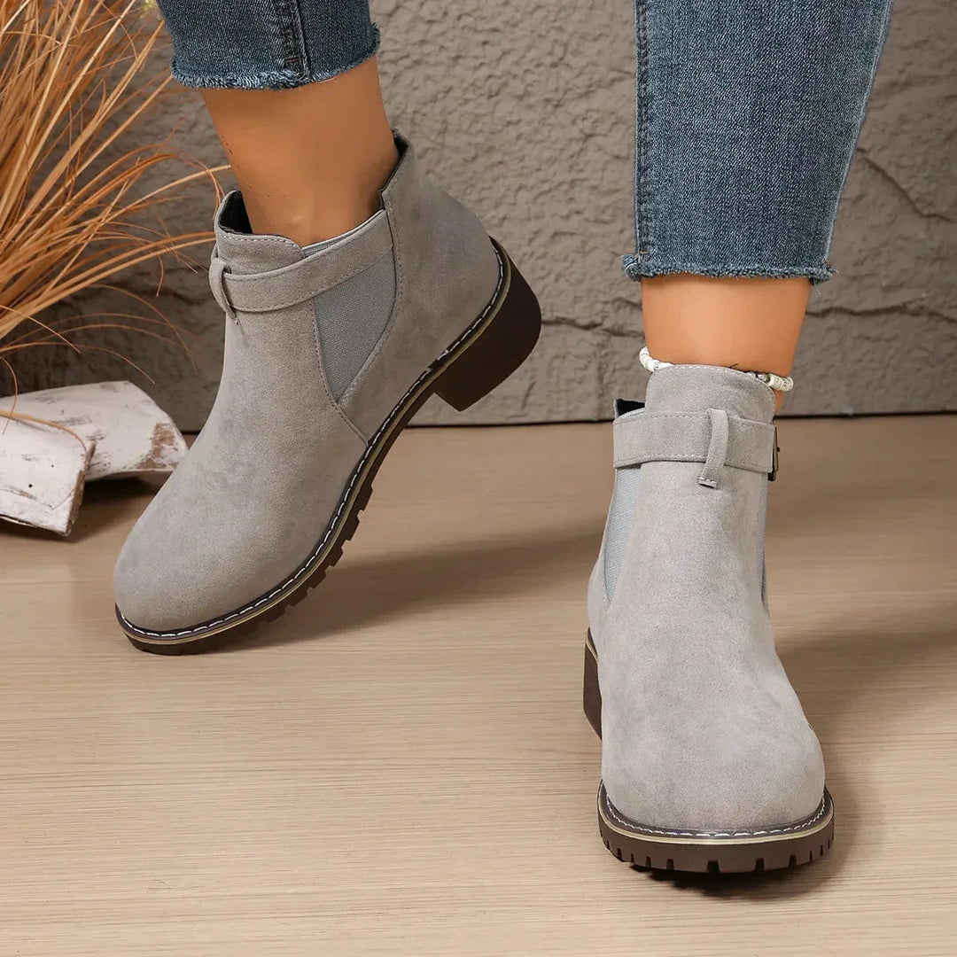 Stylish Buckle Ankle Boots