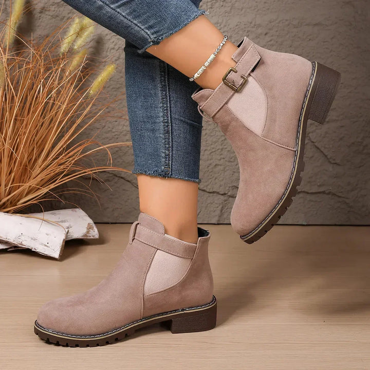 Stylish Buckle Ankle Boots