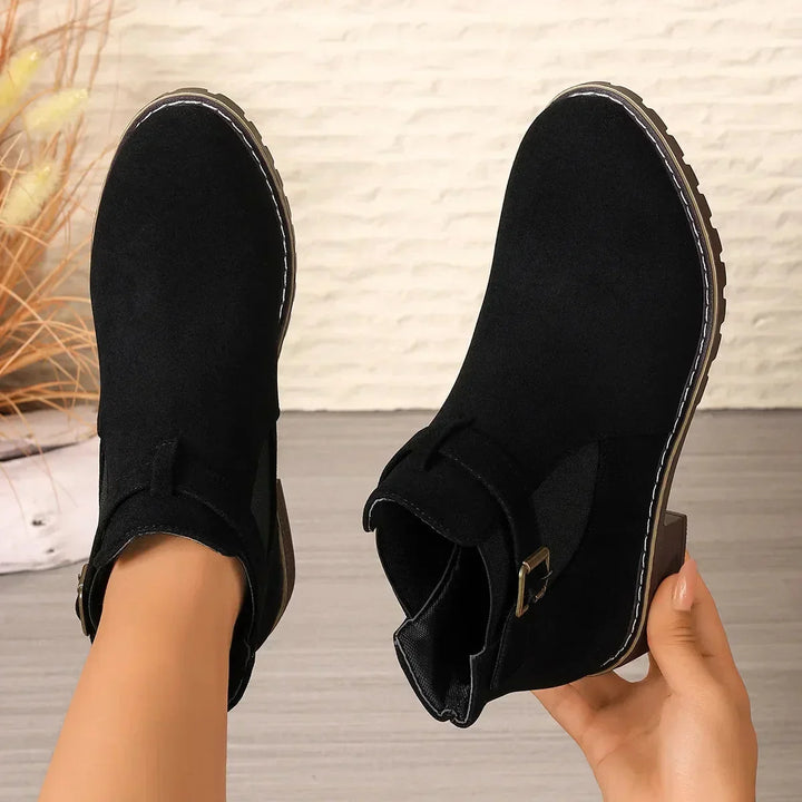 Stylish Buckle Ankle Boots