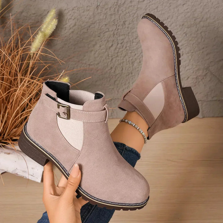 Stylish Buckle Ankle Boots
