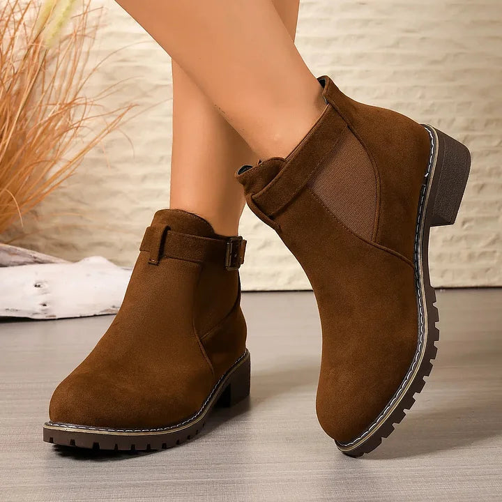 Stylish Buckle Ankle Boots