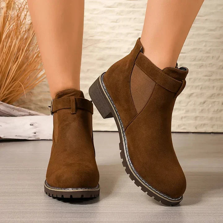 Stylish Buckle Ankle Boots