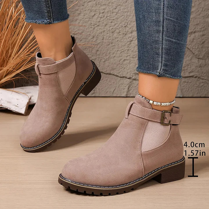 Stylish Buckle Ankle Boots