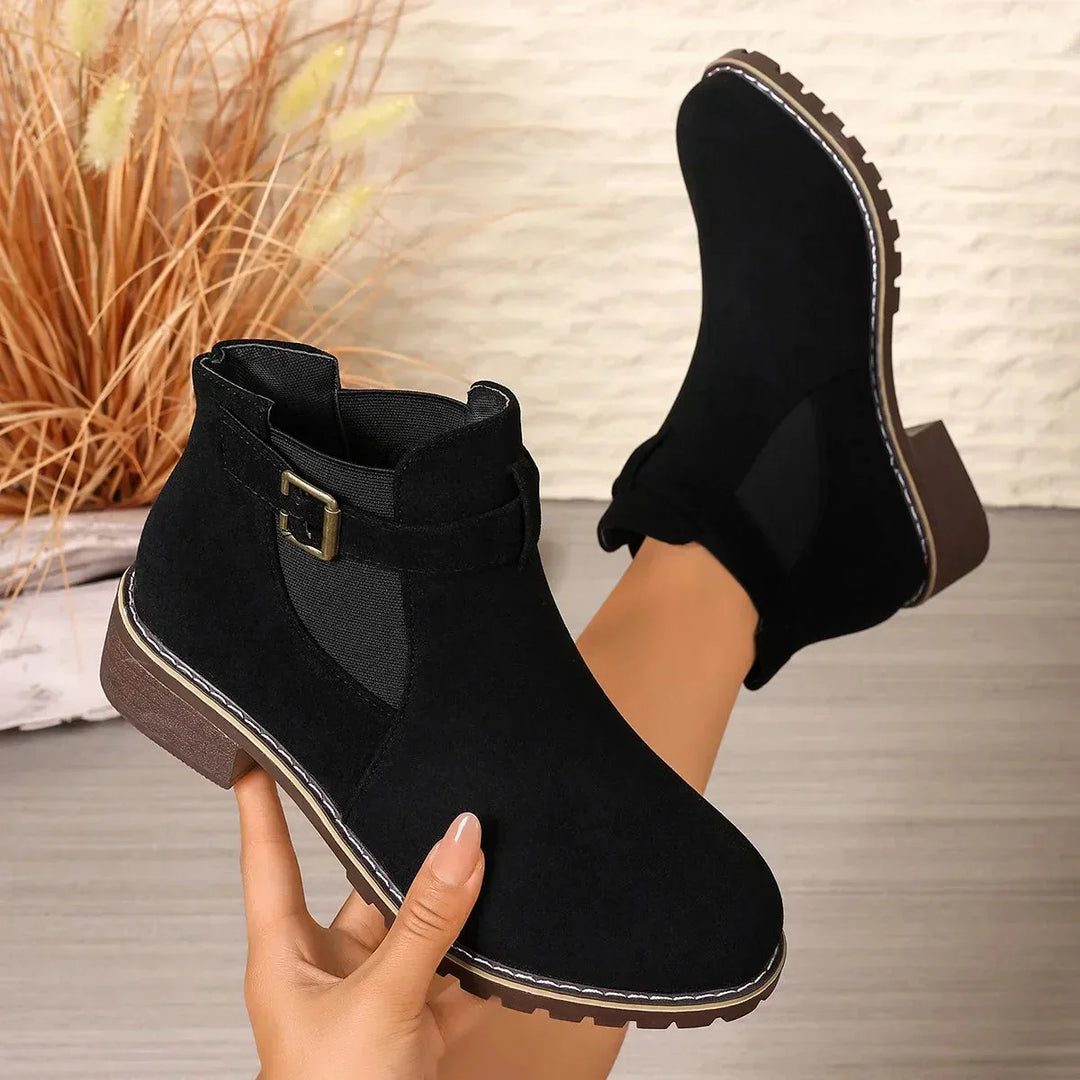 Stylish Buckle Ankle Boots