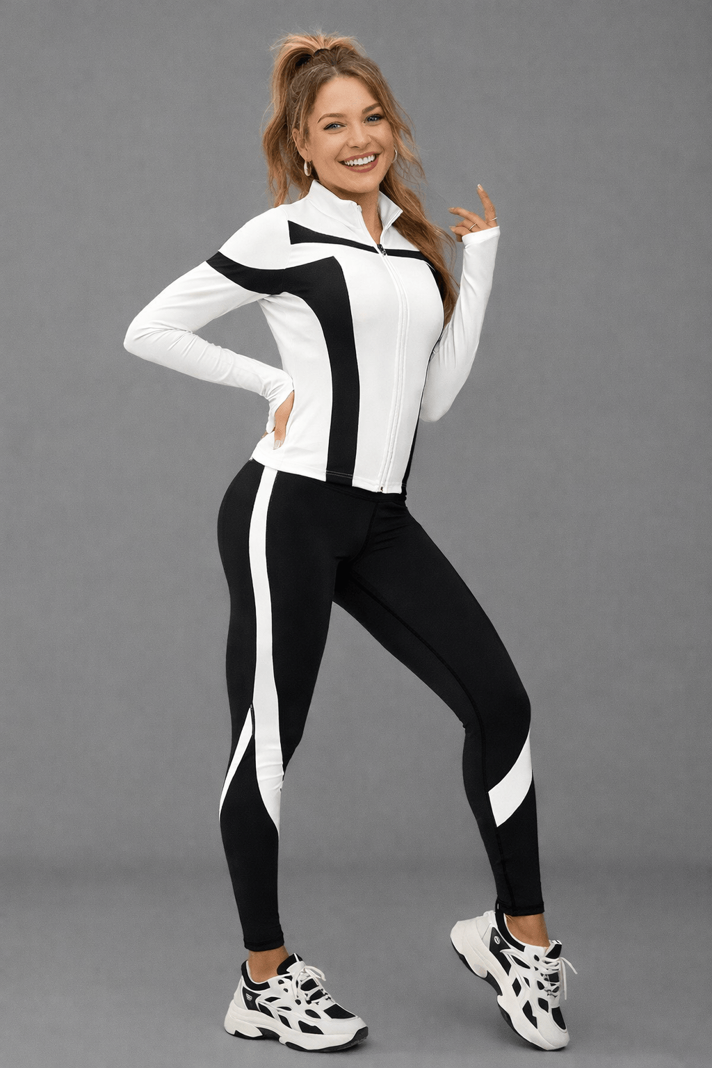Women’s Zip-Up Sports Jacket & Leggings Set