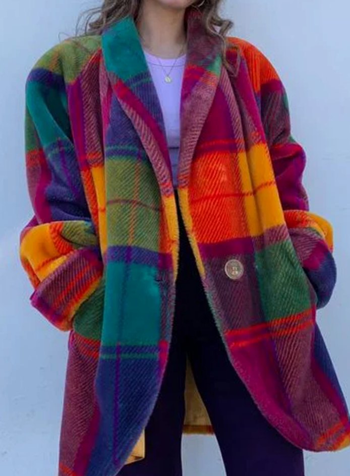 Ava | Women's Oversized Plaid Trench Coat