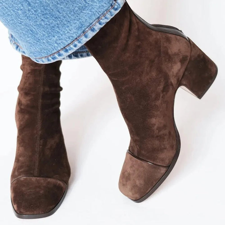 Marlowe | Women's Slouchy Square-Toe Block-Heel Ankle Boots