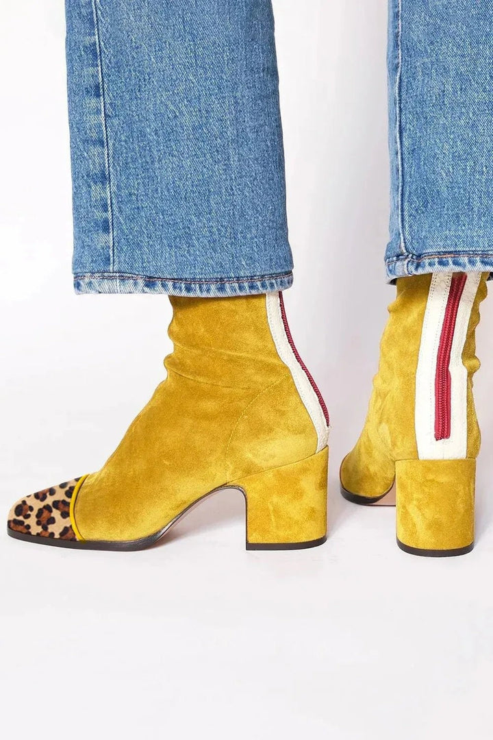 Marlowe | Women's Slouchy Square-Toe Block-Heel Ankle Boots