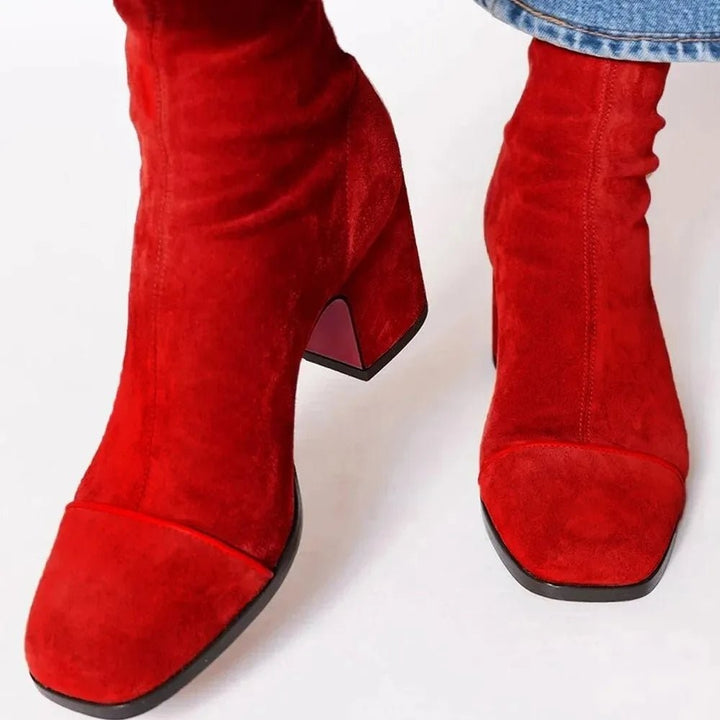 Marlowe | Women's Slouchy Square-Toe Block-Heel Ankle Boots