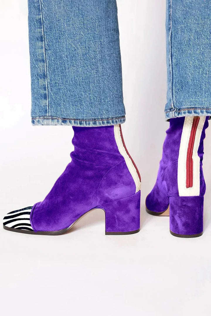 Marlowe | Women's Slouchy Square-Toe Block-Heel Ankle Boots